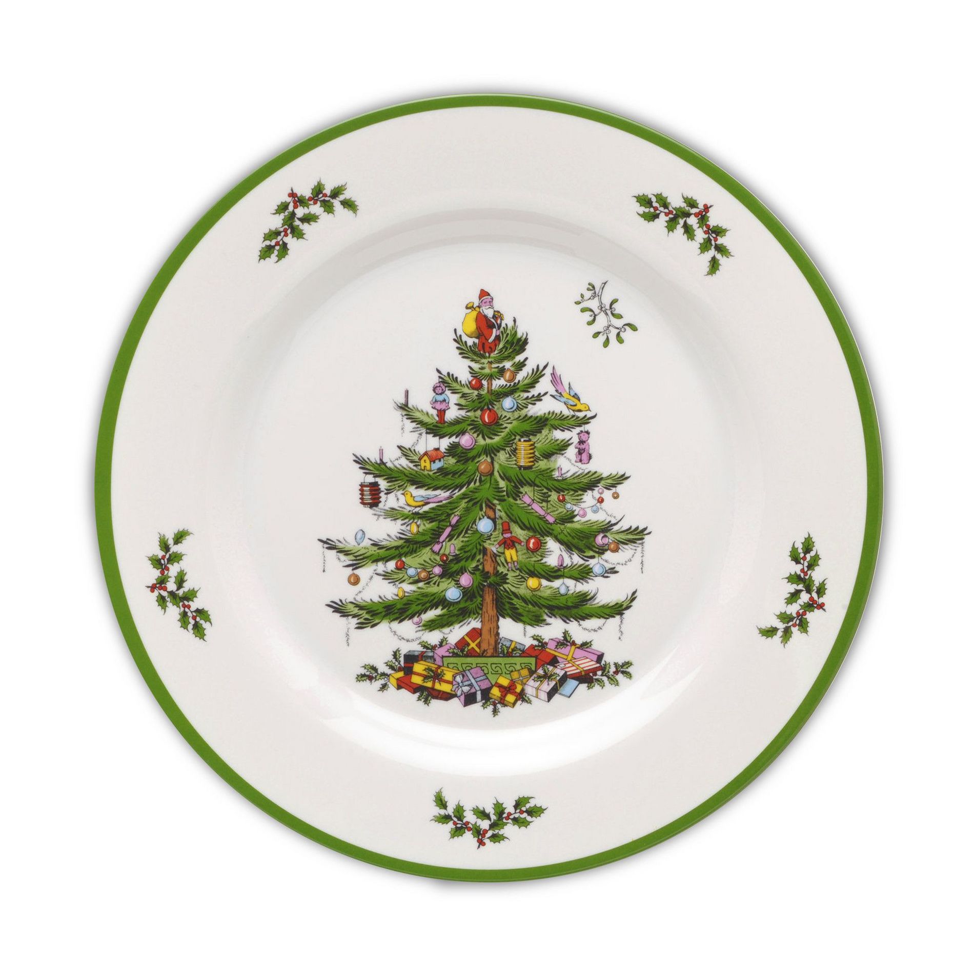 Spode Christmas Tree Melamine Plates, Set of 4 - Shatterproof Serving Plate - Festive Tableware, Dishwasher Safe Dinnerware