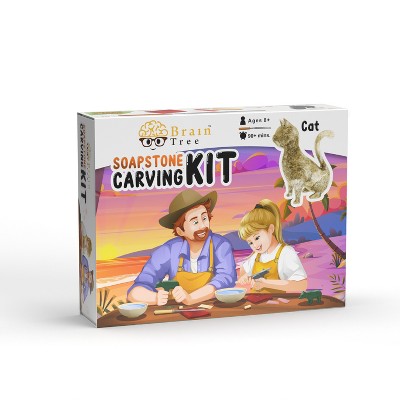 Cat Soapstone Carving Kit, Carve Your Own Sculpture For Girls, Kids, Boys  -fun Diy Arts And Crafts Activity - Sculpting Kits : Target