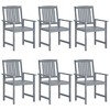 vidaXL Patio Chair Set with Cushions, Weather-Resistant, Solid Acacia Wood, Gray Finish, Perfect for Outdoor Comfort and Relaxation - 3 of 4