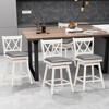 Tangkula Set of 4 Barstools Swivel Counter Height Chairs w/Rubber Wood Legs - 2 of 4
