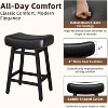 DYHOME 24 Inches Bar Stools, Saddle Kitchen Stools with PU Leather Cushion Counter Height Barstools, Set of 2 - 3 of 4