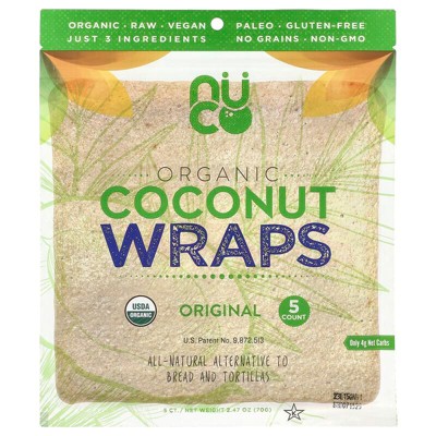 NUCO, Organic Coconut Wraps, Original, 5 Wraps