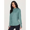 RBX Active Women's Legging Friendly Buttery Soft Stretch Jersey Adjustable Hood Long Sleeve Top with Thumbholes, Pocket - 3 of 4