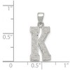 Black Bow Jewelry Sterling Silver, Sami Collection, Textured Block Initial K Pendant - 4 of 4