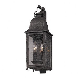 Troy Lighting Larchmont 2 - Light Wall Light in  Aged Pewter Clear Seeded Shade - 1 of 1