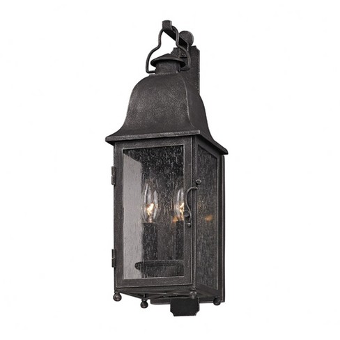 Troy Lighting Larchmont 2 - Light Wall Light in  Aged Pewter Clear Seeded Shade - image 1 of 1