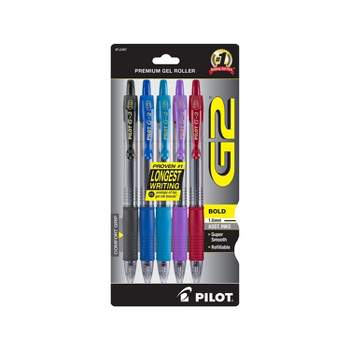 Pilot G2 Retractable Gel Pens Bold Point Assorted Ink 5/Pack (G21C5002/12487)