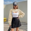 Clearlove Women Long Sleeve Crop Tops Hollow Out Crochet Shrug Bolero Top Cover Up Mesh Pullover - 3 of 4