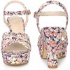 Perphy Women's Floral Platform Slingback Chunky High Heels Sandals - 2 of 3
