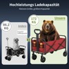Wagons Carts, Utility Collapsible Wagon with All-Terrain Wheels, Drink Holders & Adjustable Handle, 380LBS Grocery Wagon for Shopping, Camping - 3 of 4