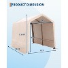 7x10FT Carport with 2 Roll-Up Doors & Vents, 240G Heavy-Duty Waterproof PE Tarp, UV-Resistant Storage Sheds for Motorcycle, Firewood & Tools - 2 of 4