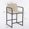 CIPACHO Set of 2,Modern Upholstered Counter Height Bar Stool with Armrests, Metal Frame and Padded Seat, Comfortable Dining Chair for Kitchen Island - 4 of 4