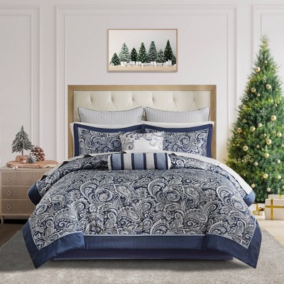 12 Pcs Comforter Set, Modern Cozy Bedding Set, Cotton Bed Comforter