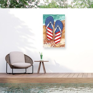 "Patriotic Flipflops Summer Fun Beach" Outdoor All-Weather Wall Decor - 1 of 4