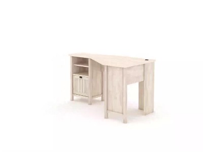 Chalked Chestnut Corner Computer Desk with Drawer and Filing Cabinet