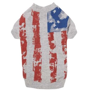 Zack & Zoey America's Pup Flag Print Dog Tees Shirt - 1 of 4