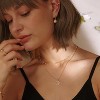 Layered Heart Necklace, Handmade 18K Gold Plated Dainty Choker With Arrow Bar Pendant for Women - 2 of 4