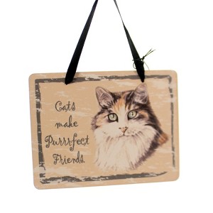 This Little Piggy 3.5 Inch Calico Cat Plaque Purrfect Friends Kitten Tree Ornaments - 1 of 3