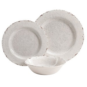 Gibson Studio California Melamine Mauna 12 Piece Dinnerware Set in White - 1 of 4