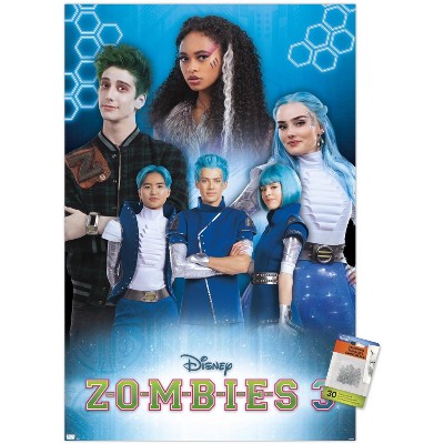 Trends International Disney Zombies 3 - Group Unframed Wall Poster Print  Clear Push Pins Bundle 22.375 x 34