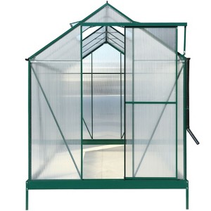 NicBex 6.3'*10.2'*7' Durable Polycarbonate Greenhouse Walk-in Greenhouse Kit with Rain Gutter, Ventilation for Backyard, Lawn, Green - 1 of 4