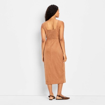 Women&rsquo;s 90&rsquo;s Suede Midi A-Line Dress – Future Collective