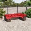 vidaXL 8 Piece Patio Sofa Set with Cushions - Brown Poly Rattan - without storage - 8 Items - 2 of 4