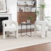 SEYNAR Modern Glam PU Leather Upholstered Dining Chair, Open-Back Accent Chair Set of 2 - 3 of 4