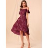 Allegra K Women's Spaghetti Straps Ruffled Sleeves Asymmetrical High Low Floral Midi Sundresses - 2 of 4