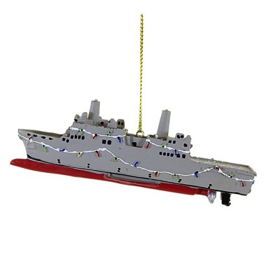 Kurt S. Adler 1.5 Inch Navy Ship Mitltary Christmas Tree Ornaments