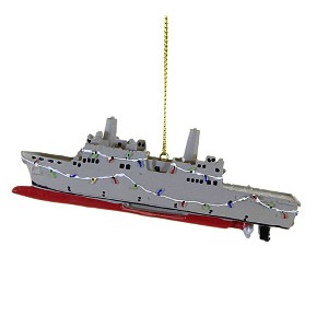 1.5 Inch Navy Ship Mitltary Christmas Tree Ornaments - 1 of 3