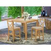 Asian Counter Height Dining Set - Pub Table & Bar Stools - Modern Dining Room Furniture - 2 of 4