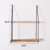SEVOBAL Utility Storage Shelves Bookshelf Rustic Floating Shelves Set of 2, Wall Mounted Storage for Living Room, Kitchen, Brown, 27.6"*10"*3.7" - 3 of 4