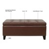 CENGHU Storage Ottoman with Wooden Legs, Faux Leather Ottoman with Storage, End Bench, Entryway Footstool, Ottoman Bench for Living Room & Bedroom - 2 of 4