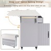 Kitchen Island Cart with Tilt-Out Trash Cabinet, Drop Leaf, 2 Drawers, Adjustable Shelves, Spice Rack, Towel Rack, Mobile Storage for Dining Room - 3 of 4