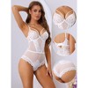 Allegra K Women's Floral Lace with Dots Adjustable Straps Tummy Control Body Shapers - 3 of 4