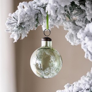 NAYSAYE Party Decoration and Accessories Long Neck Glass Ball Ornaments Set of 12 for Christmas Tree Decors, Green, 3"*4"*0.3" - 1 of 4