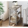Farmhouse End Table Rustic Side Table with Storage Shelf for Small Spaces Grey Bedside Table Narrow Nightstand for Living Room, Bedroom - 2 of 4
