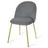 Set Of 4 Nano Tufted Velvet Upholstered Side Chair Gold Leg -The Pop Home - 3 of 4