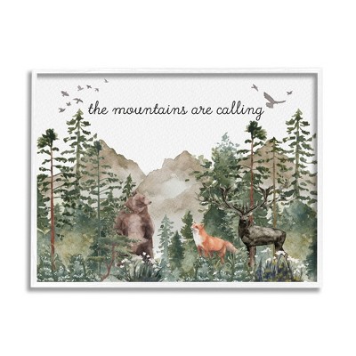 Stupell Mountains Are Calling Kids Animals Framed Giclee