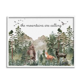 Stupell Mountains Are Calling Kids Animals Framed Giclee