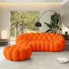 WJSHome 3 Seater Bubble Sofa with Ottoman, Curved Couch, Comfy Upholstered Sofa, Mesh Fabric 3D Honeycomb Shape Modern Couch - 2 of 4