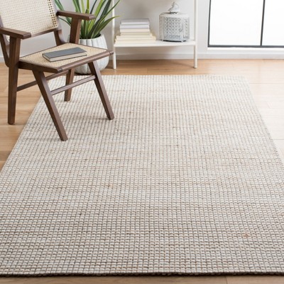 Natural Ivory Hand-Tufted Square Wool Area Rug
