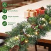 Garland, pre-installed LED lights, outdoor Christmas decoration suitable for front doors and indoor use, battery-powered, flame-retardant PVC - 4 of 4