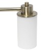3 Light Metal and Opaque White Glass Shade Vanity Wall Light Fixture with Round Backplate -  Lalia Home - 4 of 4