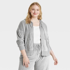 Women's Leisure Studio Velour Hoodie Sweatshirt - Universal Thread™ - 1 of 3