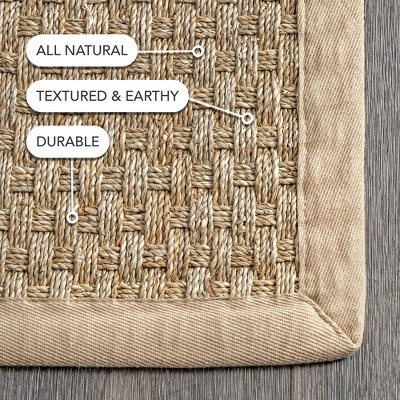 Easy Care Beige Seagrass 8' x 10' Rectangular Area Rug