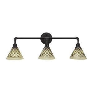 Toltec Lighting Vintage 3 - Light Vanity in  Dark Granite with 7'' Chocolate Icing Shade - 1 of 1
