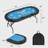 EROMMY 72" Oval 8-Player Poker Table Foldable, Ready To Use Card Table With Cup Holders - 2 of 4