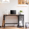 ROOMTEC Modern Home Office Writing Desk, Simple Style Office Table with 2-Tier Drawers and Bottom Storage Shelf - 3 of 4